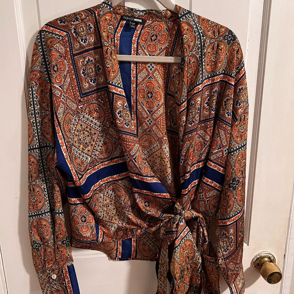 Fashion Nova Tie Blouse